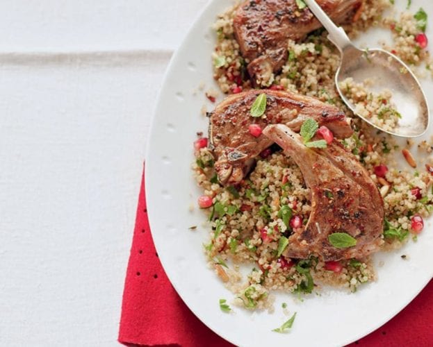 Spiced lamb chops and herby quinoa