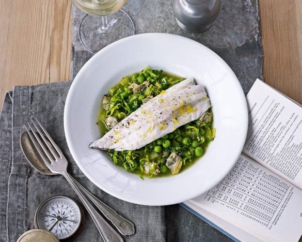 steamed sea bass