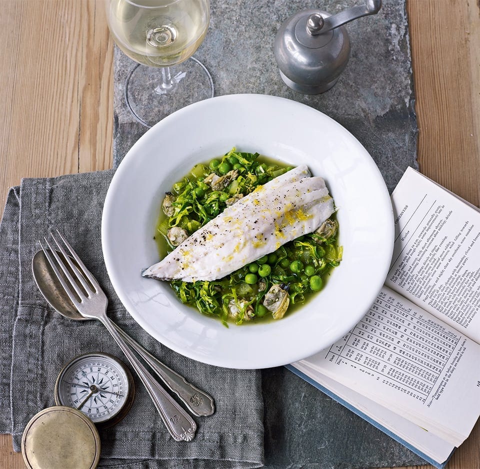Steamed sea bass with cockle pistou recipe delicious. magazine
