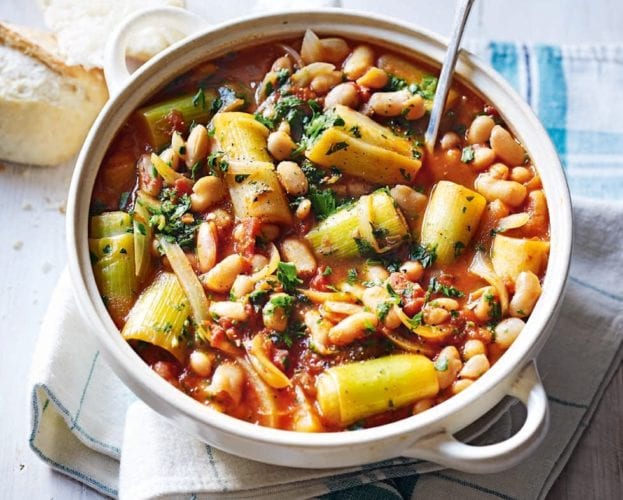 Creamy white beans, savoy wedges and ‘nduja