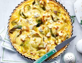 Leek and feta tart