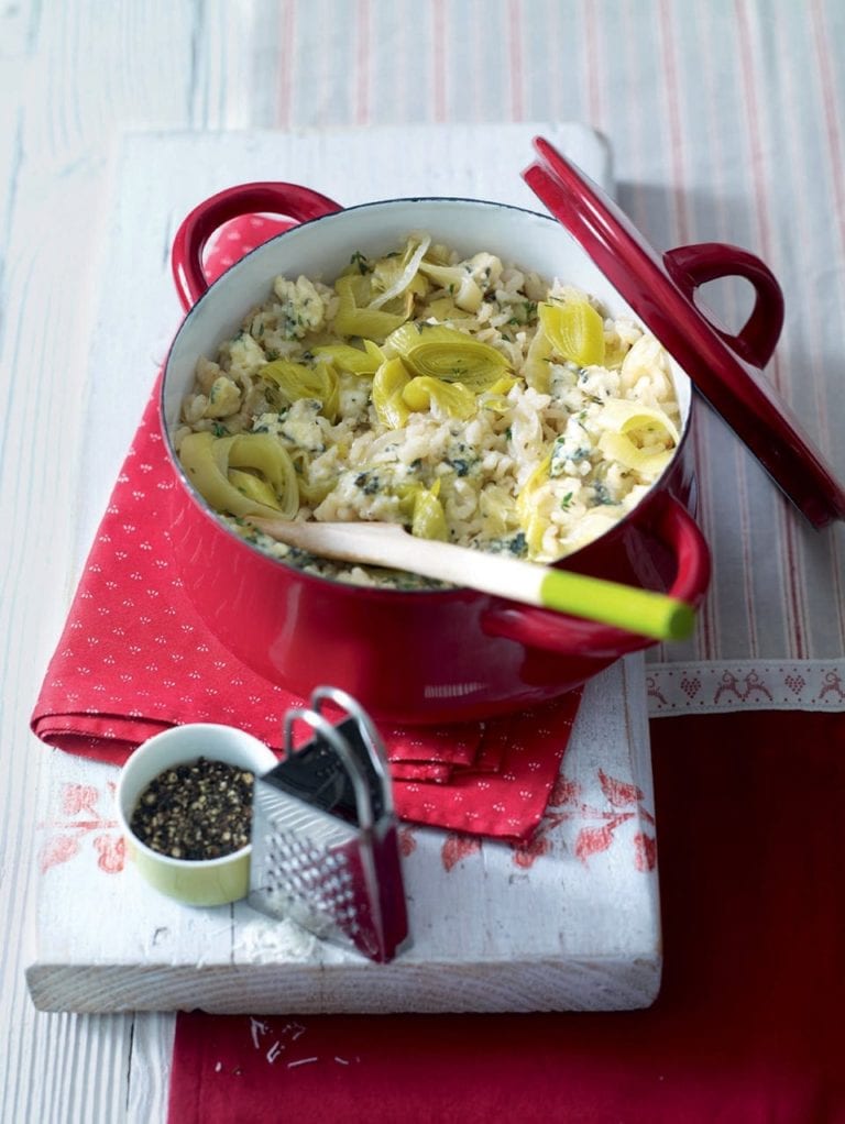 Risotto with blue cheese and leeks