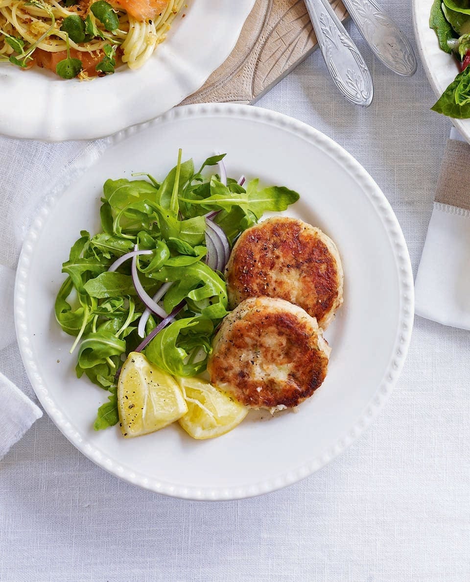 Smoked salmon, prawn and dill fishcakes recipe delicious. magazine