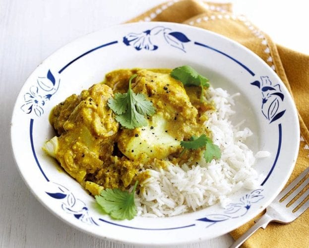 Tomato and tamarind fish curry