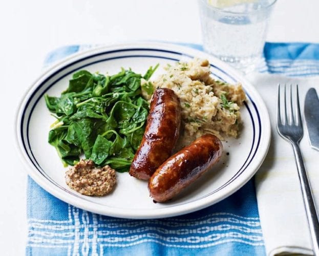 Summery sausage and mash