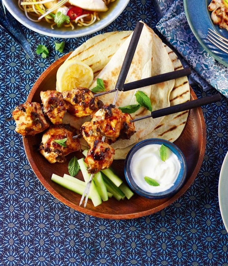 Spiced chicken skewers