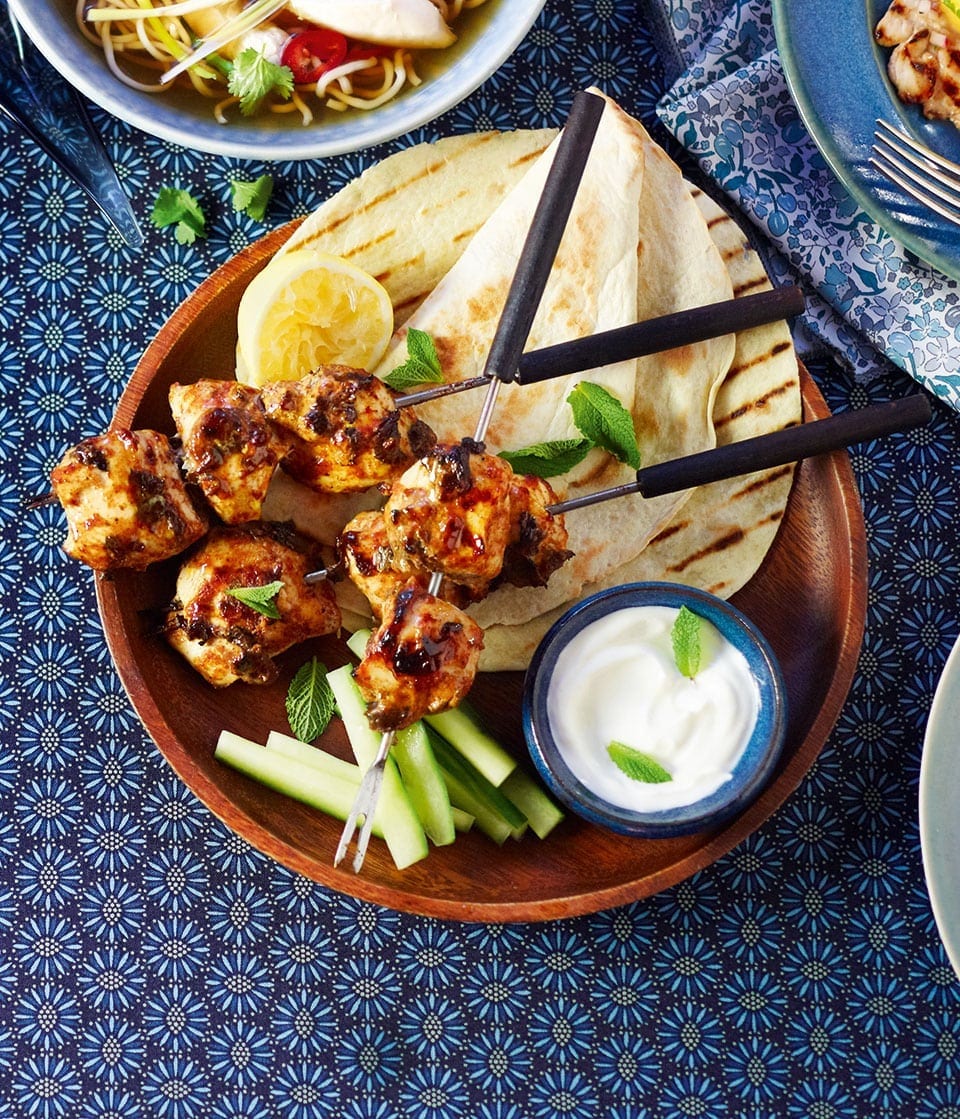 Spiced chicken skewers recipe delicious. magazine