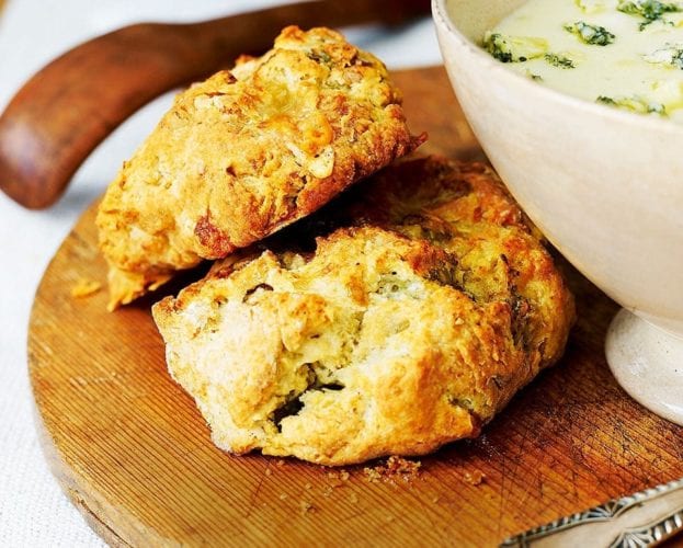 Stilton and walnut scones