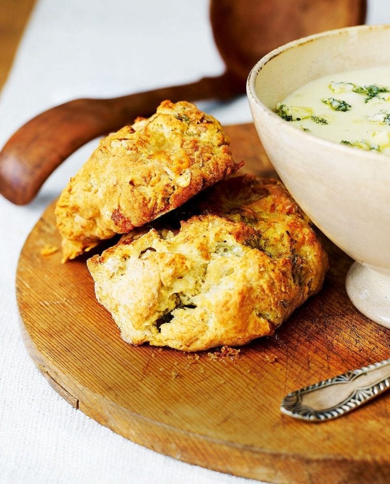 Stilton and walnut scones