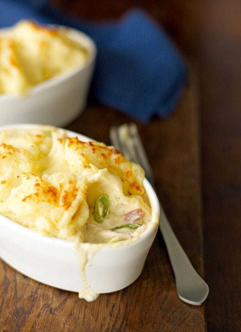 Cheat’s chicken and leek pot pies