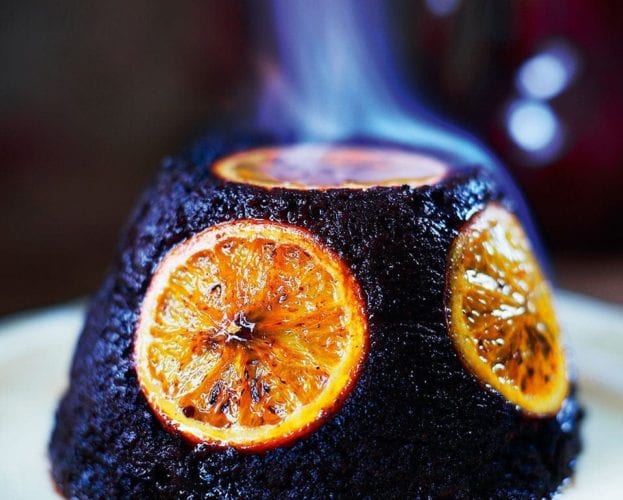 Chocolate orange Christmas pudding