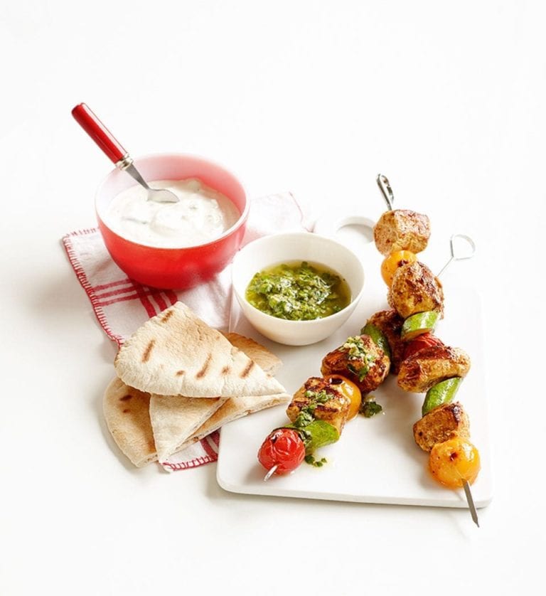 Quick chicken kebabs with gremolata