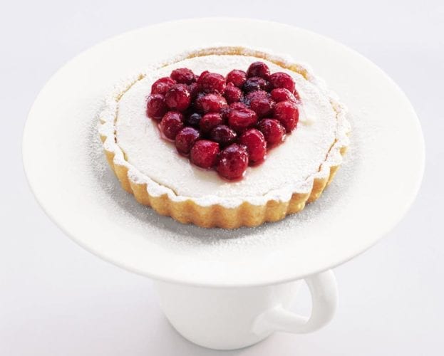 White chocolate and cranberry tarts