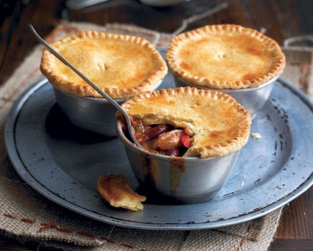 Curried chicken and parsnip pie