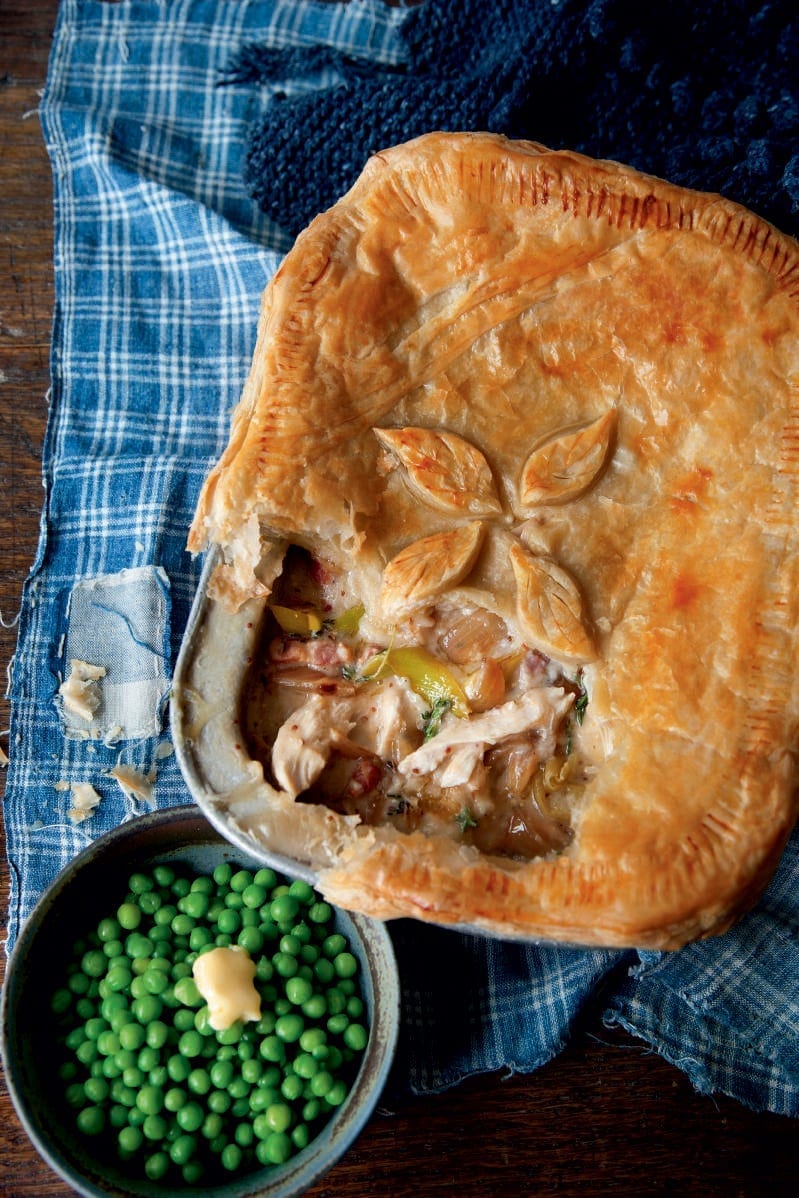 Creamy chicken, leek, bacon and thyme pie recipe | delicious. magazine