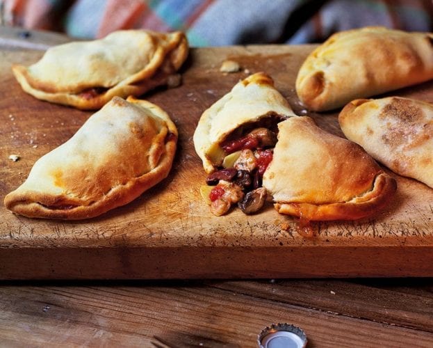 Mini mushroom, artichoke and olive calzones