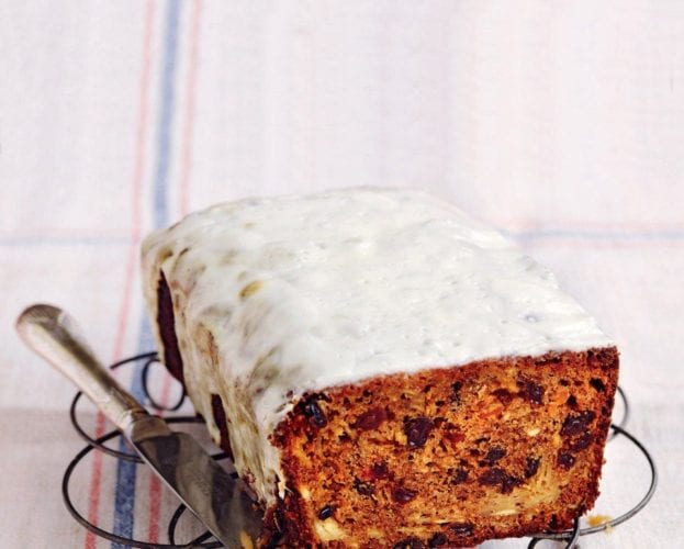Stout, orange and dried fruit loaf with winter herbs