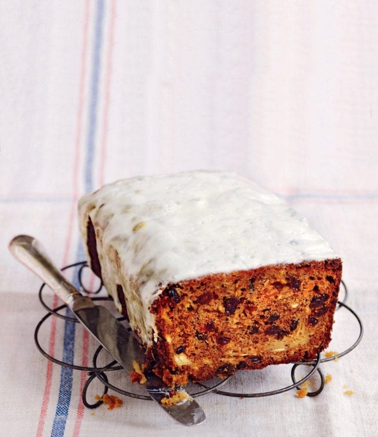 Parsnip and fruit loaf with lemon drizzle