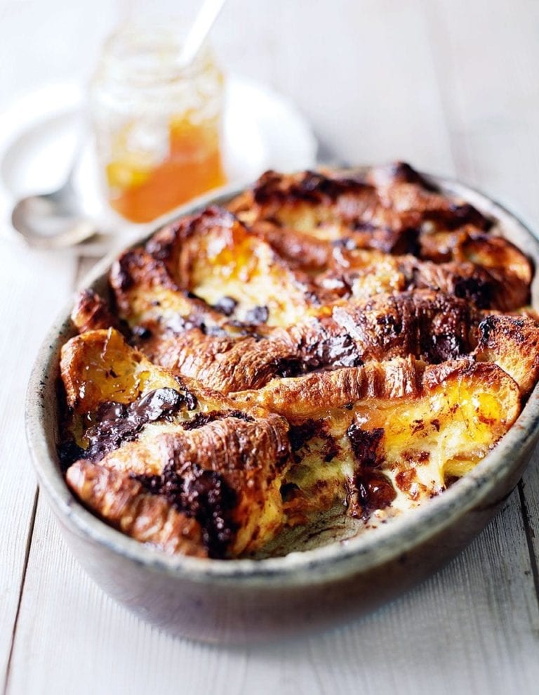 Croissant and marmalade bread-and-butter pudding