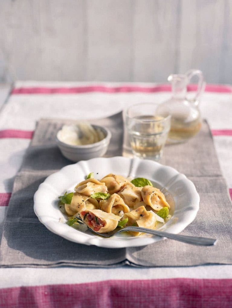 Cheese and parma ham tortellini