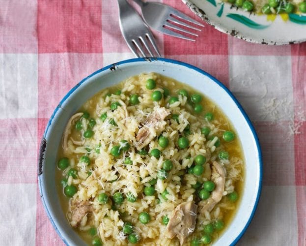 Quick and easy pea risotto