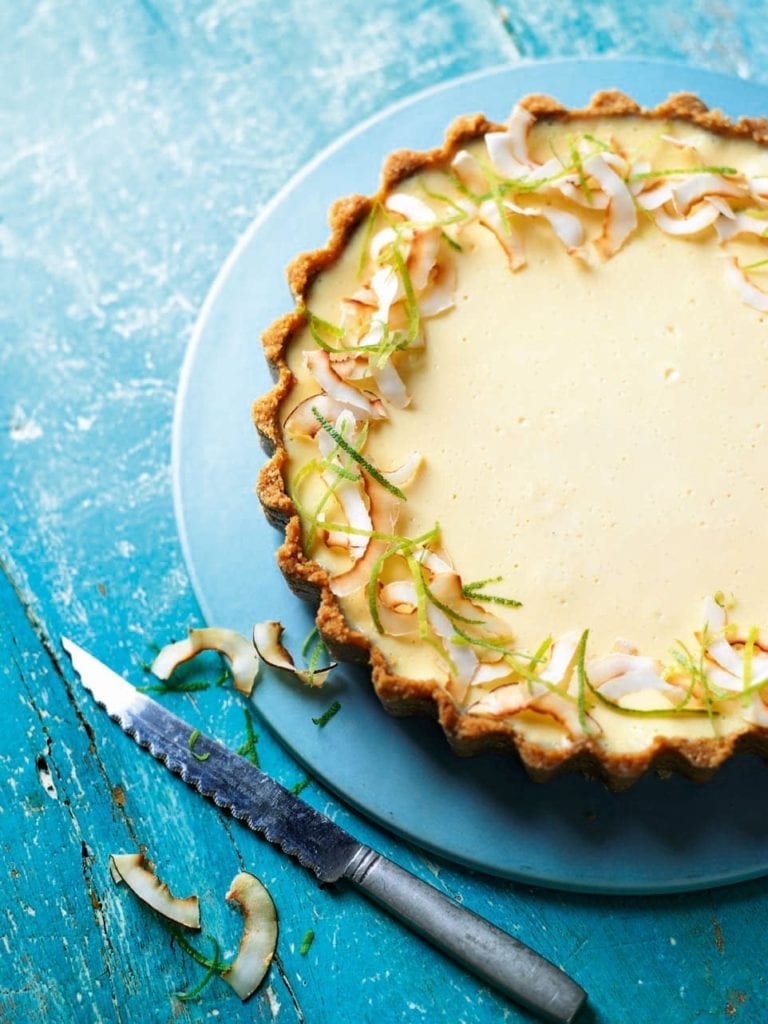 Lime and coconut tart
