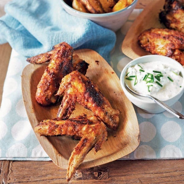 Spicy buffalo wings with ranch dressing