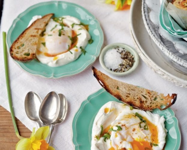 Turkish-style poached eggs with yogurt and chilli butter