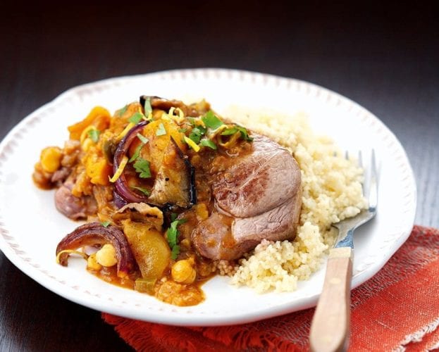 Quick lamb and apricot tagine