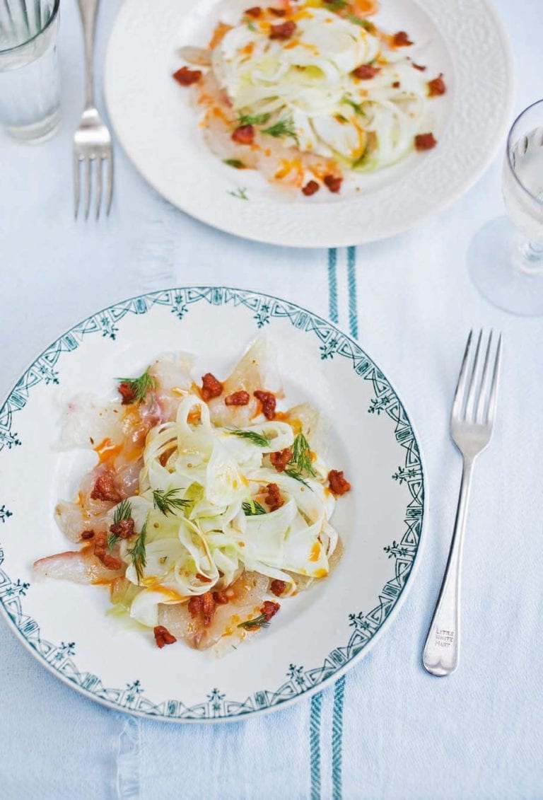 Cured sea bream and fennel salad