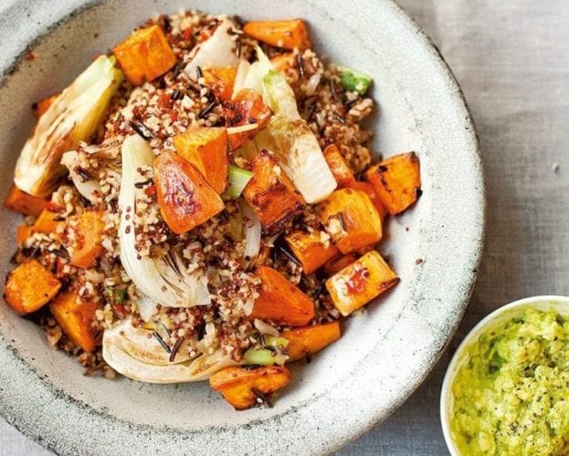 Chickpea and carrot bulgur wheat salad