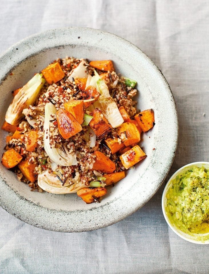 Diana Henry’s pilaf of mixed grains, sweet potato and fennel