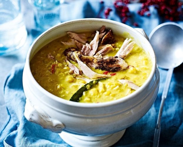 Guinea fowl mulligatawny soup