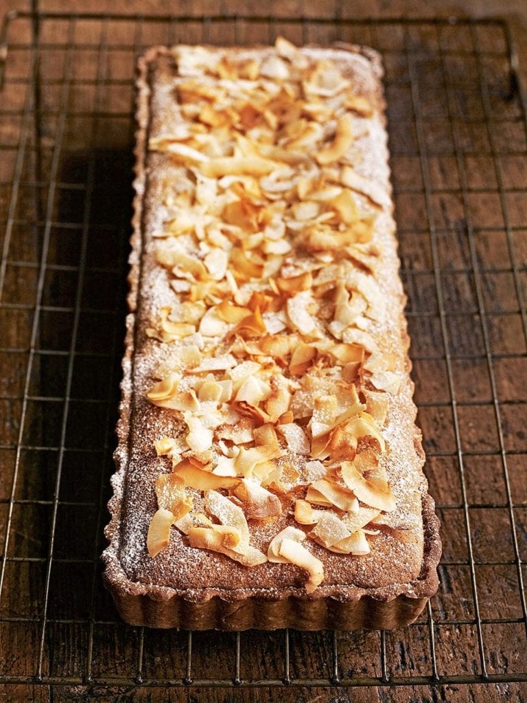 Marmalade and coconut bakewell tart