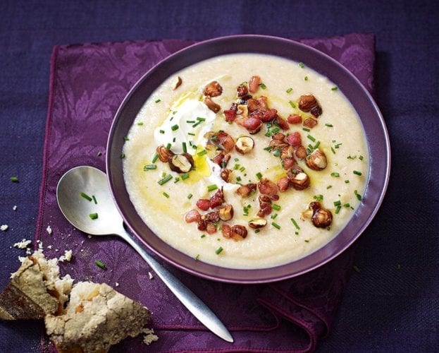 Celeriac and pancetta soup