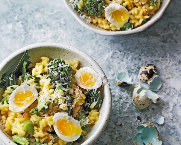 Quail’s eggs with three dips