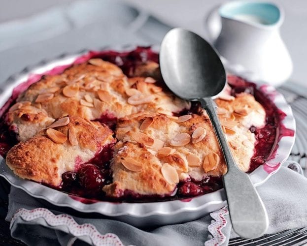 Blackberry and apple cobbler