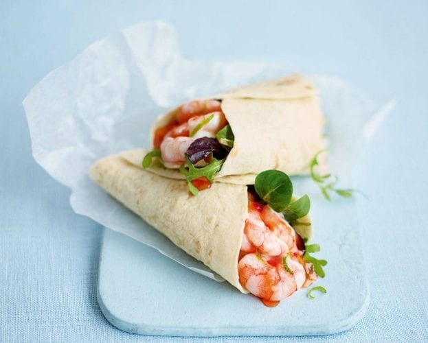 Prawn and lime mayo wrap