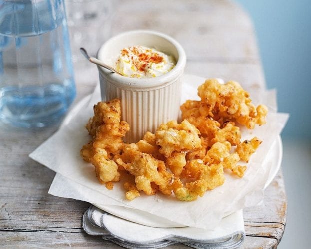 Parmesan cauliflower fritters