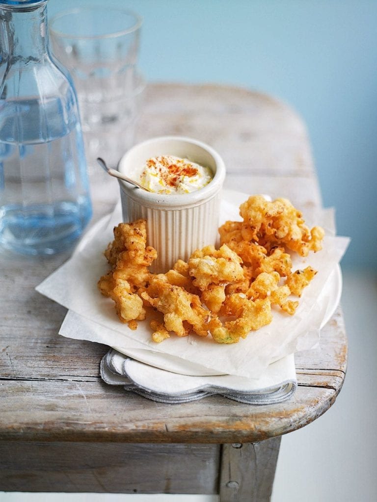 Parmesan cauliflower fritters