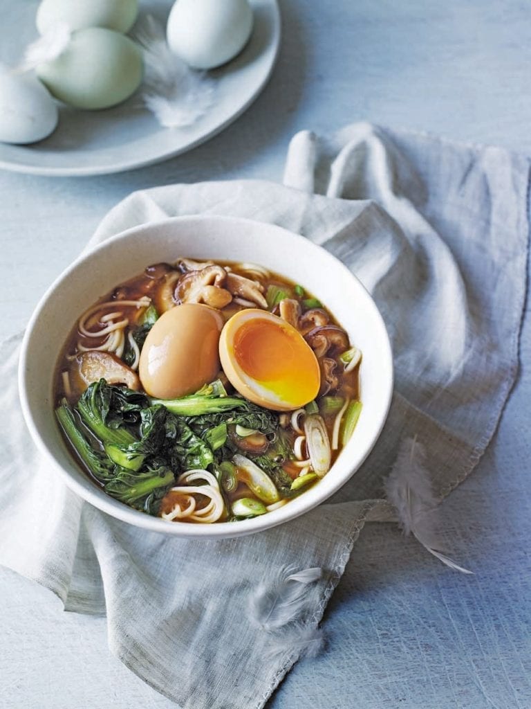 Egg and shiitake ramen