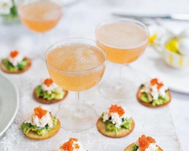 Rhubarb spritz cocktail