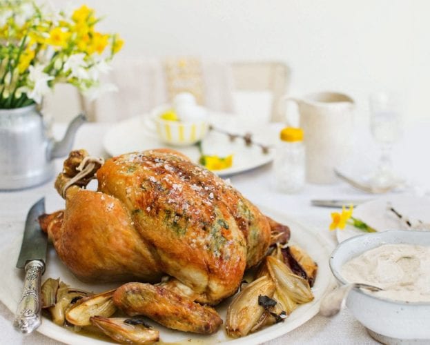 roast chicken with sourdough bread sauce