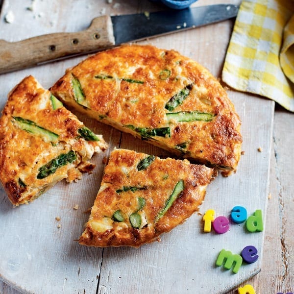 New potato, asparagus and feta frittata