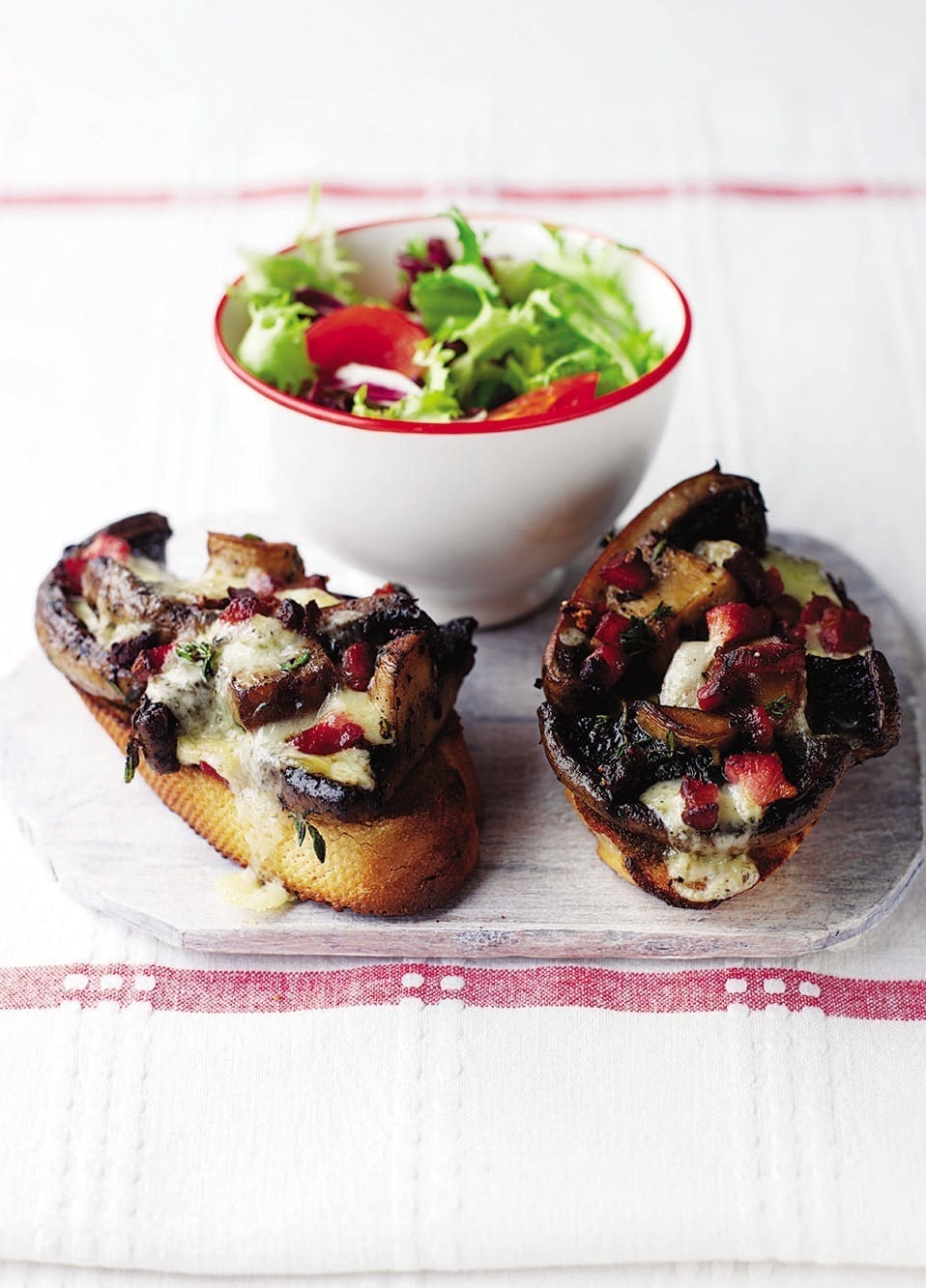 Pancetta and cheddar tartines recipe | delicious. magazine