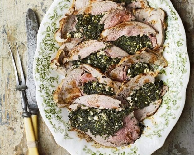 Roast leg of lamb with wild garlic
