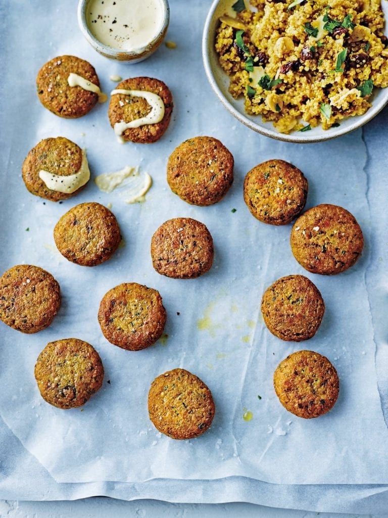 Falafels with tahini dressing recipe | delicious. magazine