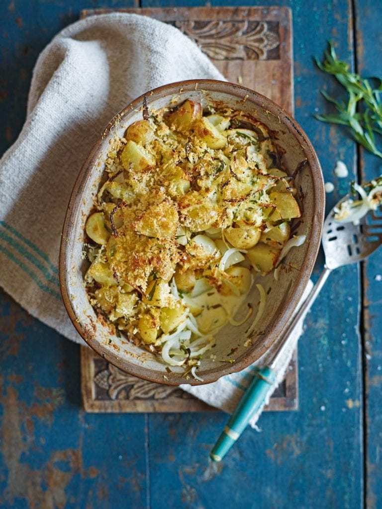 Jersey royal potato bake