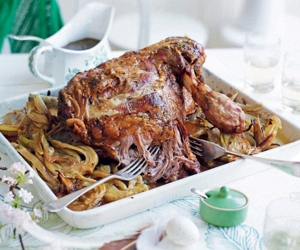 Slow-cooked shoulder of lamb with chilli jam and rosemary