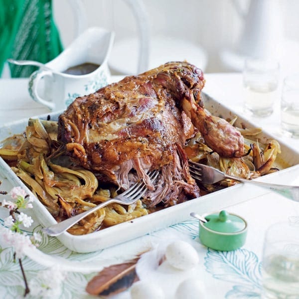 Slow-cooked shoulder of lamb with fennel and marsala